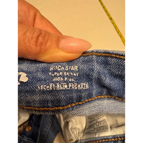 Old Navy Rockstar Super Skinny High Rise Jeans Womens Size 4 Medium Wash - Picture 7 of 7